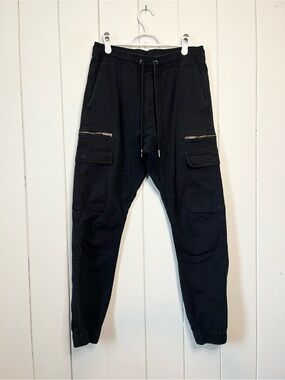 CSG Black Cargo Jogger Pants. Size Large.